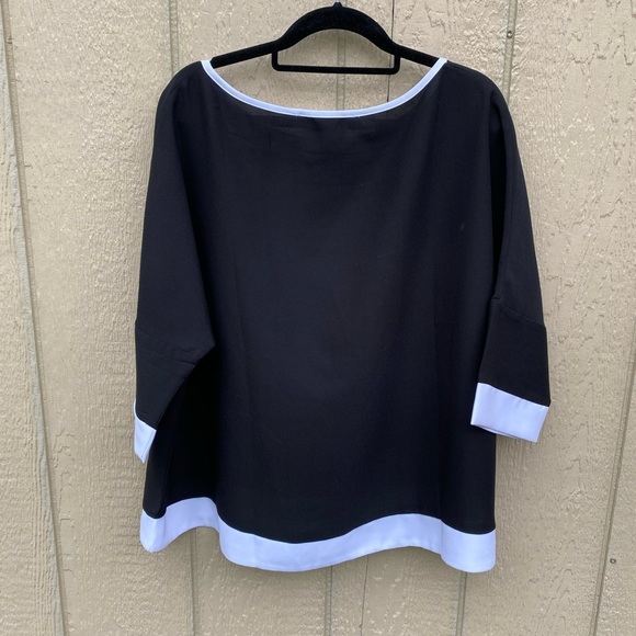 Gretchen Scott Georgette Black & White Box Top XS / S - Picture 6 of 6